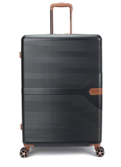 Zwarte Koffer 76cm met cognac accent Decent NL