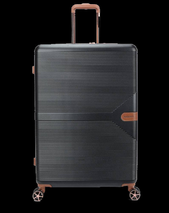 Zwarte Koffer 76cm met cognac accent Decent NL