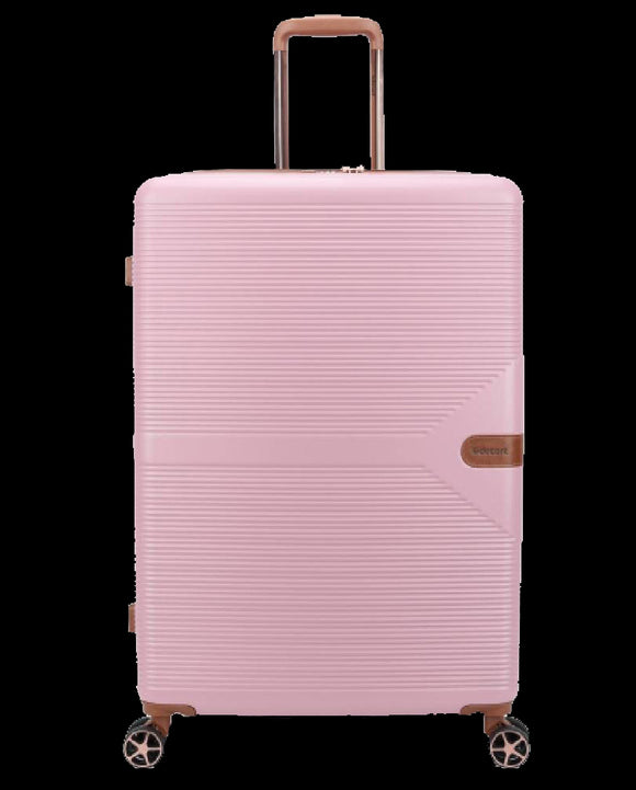 Roze Koffer 76cm met cognac accent Decent NL