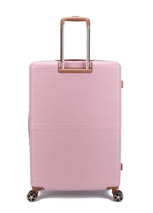 Roze Koffer 76cm met cognac accent Decent NL