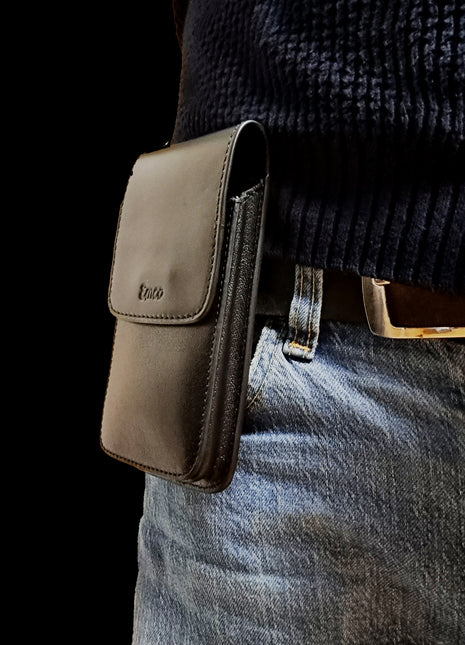 Telefoontasje voor aan de riem kwaliteit classic black