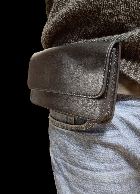 Telefoontasje voor aan de riem (liggend) kwaliteit black