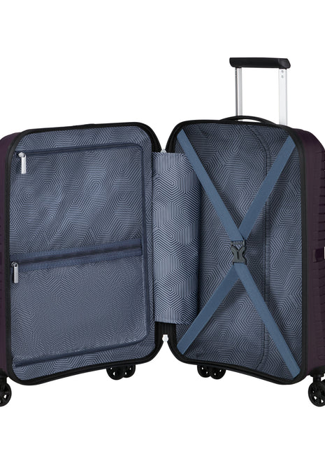 Paarse handbagage trolley lichtgewicht 55x40x20