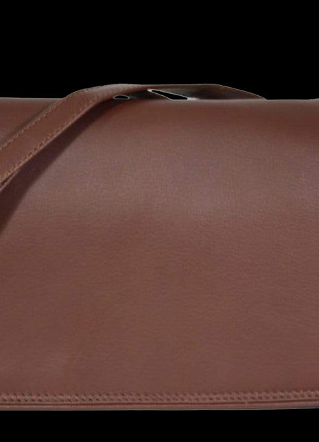 Stewardess 3 vakken tas cognac leder