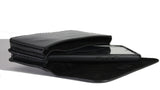 Telefoon tasje voor aan de riem leer dubbel vaks classic black