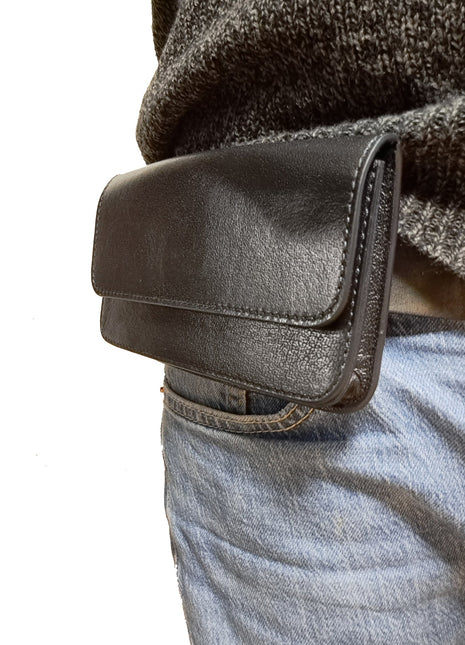 Telefoontasje voor aan de riem (liggend) kwaliteit black
