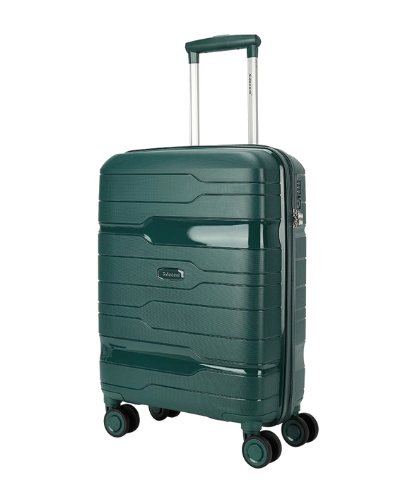 Handbagage trolley 55x40x20 cm donker groen