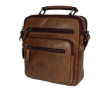 Heren tas met handvat leer vintage brown