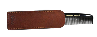 Kam etui leer cognac klassiek (kwaliteit)