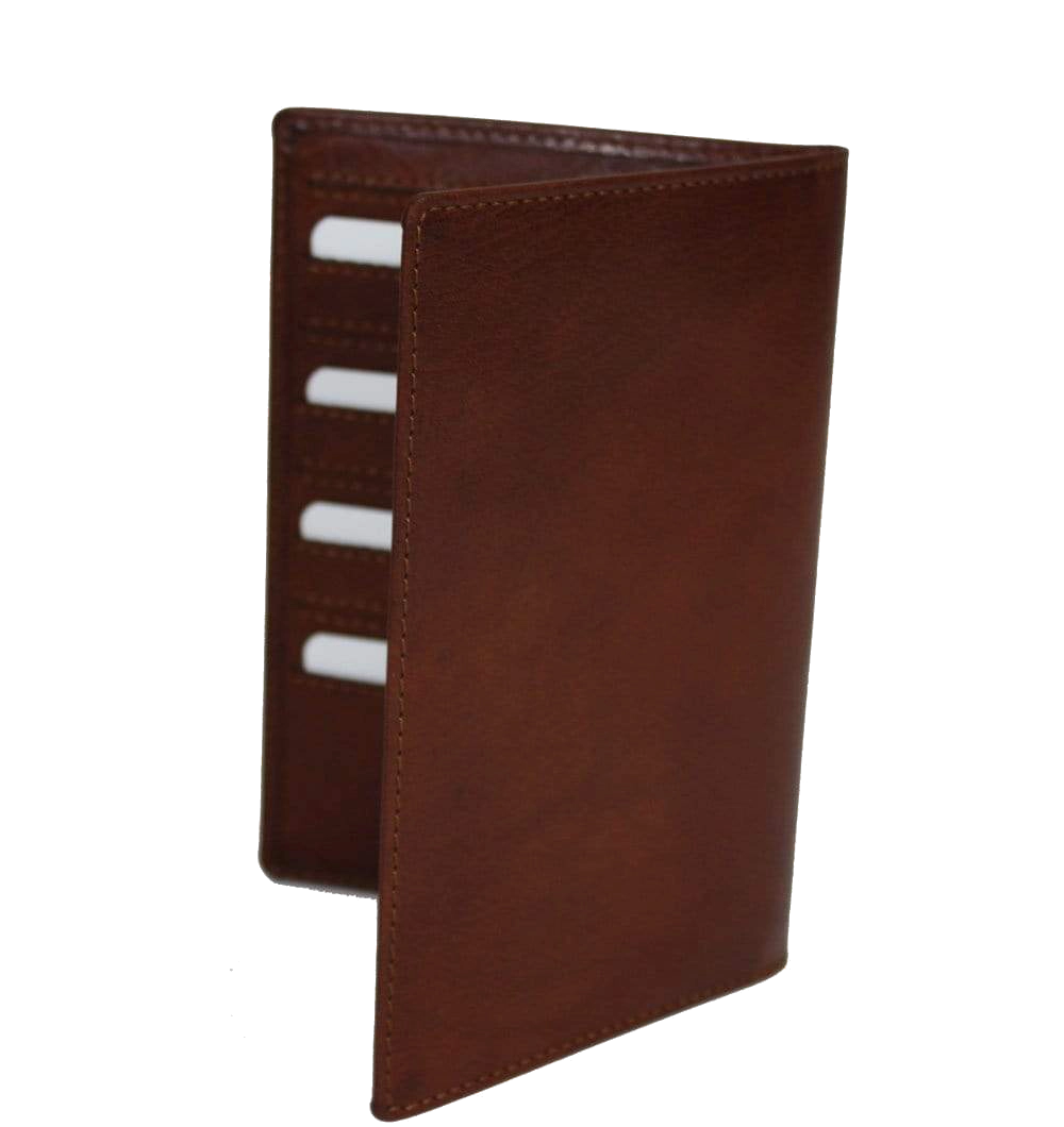 Portefeuille/Pasjes/Autopapieren/Binnenzak wallet Leer Cognac Klassiek