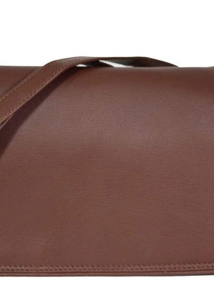 Stewardess 3 vakken tas cognac leder
