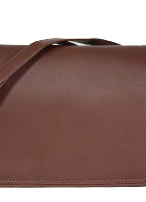 Stewardess 3 vakken tas cognac leder