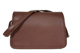 Stewardess 3 vakken tas cognac leder