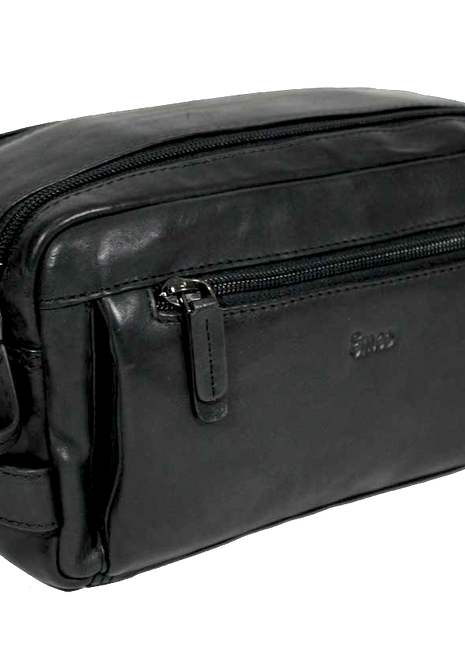 Kofferkopen.nl - Zwarte Toilettas Leder Emco Premium Collection - Handbagage -